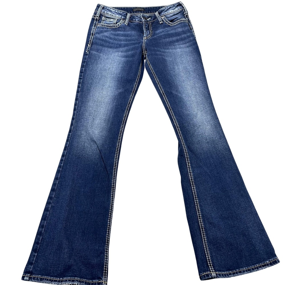 Silver Jeans Co Suki Bootcut Jeans Womens 27x33 Blue Med Wash Stretch Denim